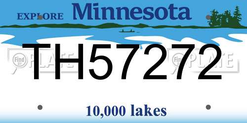 TH57272 Minnesota License Plate