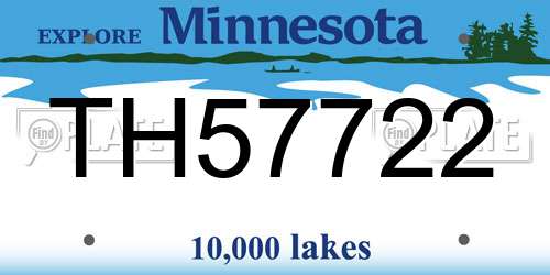TH57722 Minnesota License Plate