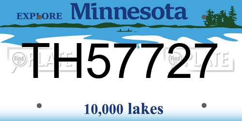 TH57727 Minnesota License Plate
