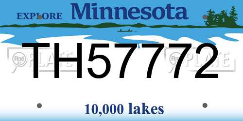TH57772 Minnesota License Plate