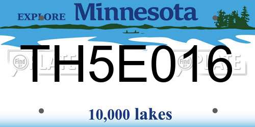 TH5E016 Minnesota License Plate