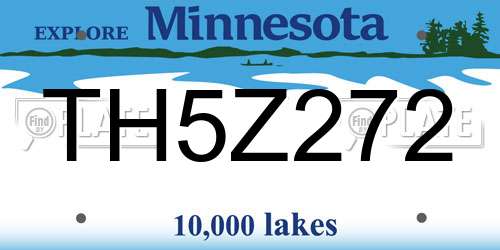 TH5Z272 Minnesota License Plate