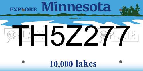 TH5Z277 Minnesota License Plate