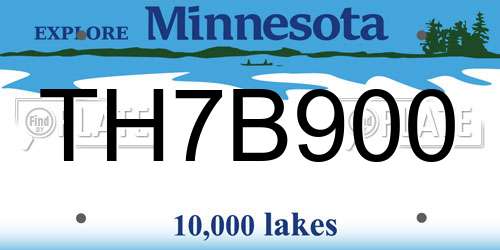 TH7B900 Minnesota License Plate