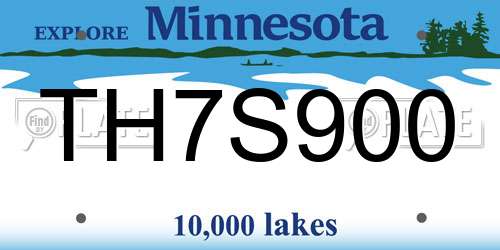 TH7S900 Minnesota License Plate
