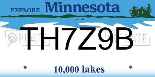 TH7Z9B Minnesota License Plate