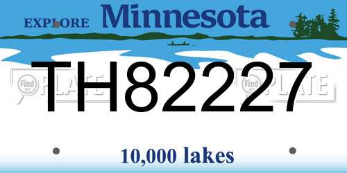 TH82227 Minnesota License Plate