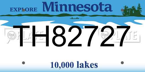 TH82727 Minnesota License Plate