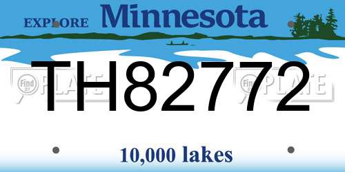 TH82772 Minnesota License Plate