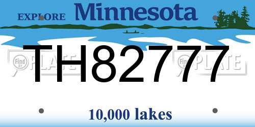 TH82777 Minnesota License Plate
