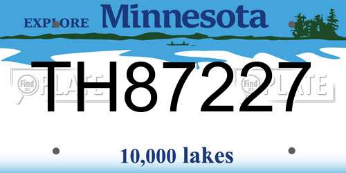 TH87227 Minnesota License Plate