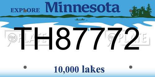 TH87772 Minnesota License Plate