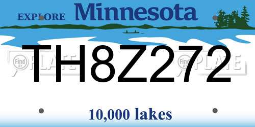 TH8Z272 Minnesota License Plate