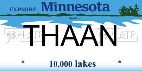 THAAN Minnesota License Plate