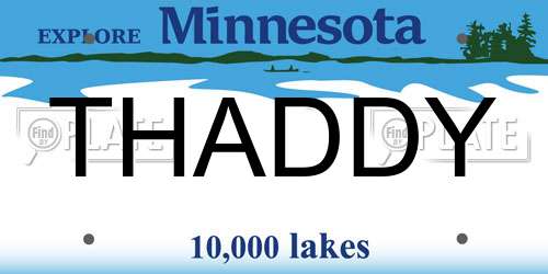 THADDY Minnesota License Plate