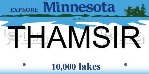 THAMSIR Minnesota License Plate