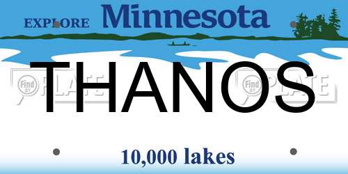 THANOS Minnesota License Plate