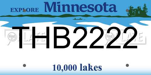 THB2222 Minnesota License Plate
