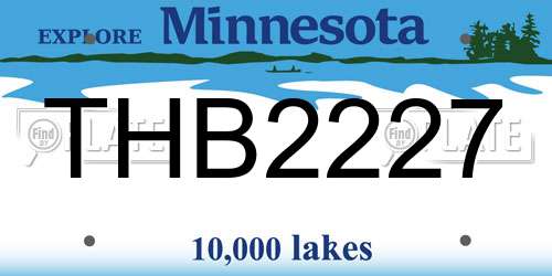 THB2227 Minnesota License Plate