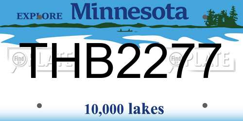 THB2277 Minnesota License Plate