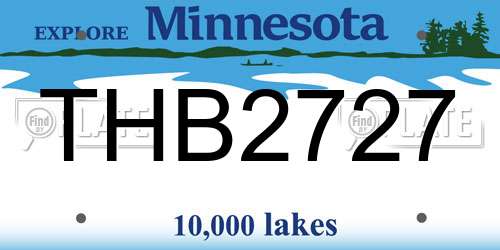 THB2727 Minnesota License Plate