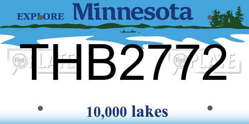 THB2772 Minnesota License Plate