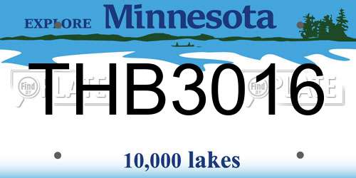THB3016 Minnesota License Plate
