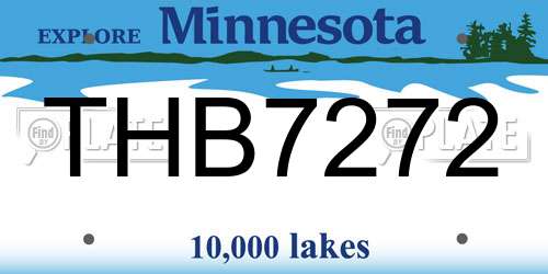 THB7272 Minnesota License Plate