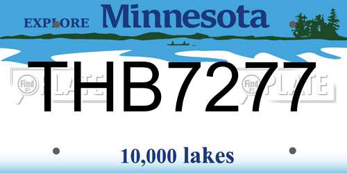 THB7277 Minnesota License Plate