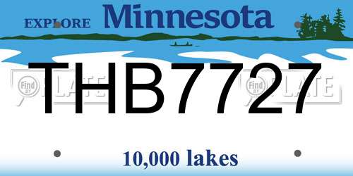 THB7727 Minnesota License Plate