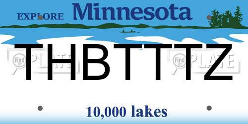 THBTTTZ Minnesota License Plate
