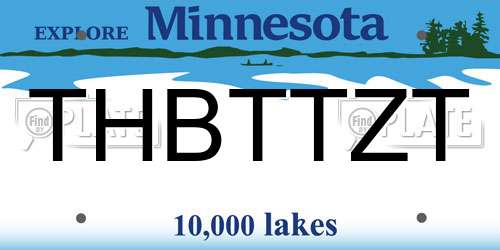 THBTTZT Minnesota License Plate