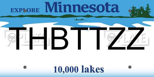 THBTTZZ Minnesota License Plate
