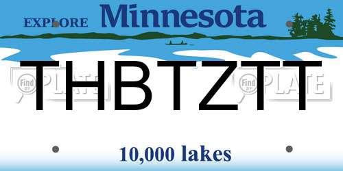 THBTZTT Minnesota License Plate
