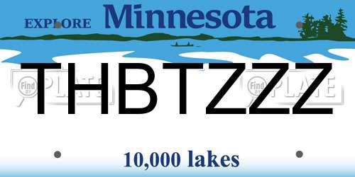 THBTZZZ Minnesota License Plate