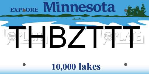 THBZTTT Minnesota License Plate