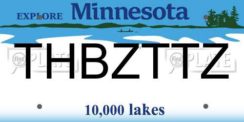 THBZTTZ Minnesota License Plate