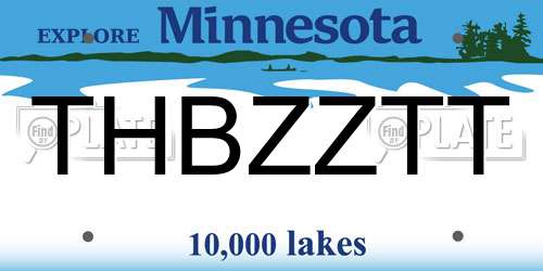 THBZZTT Minnesota License Plate