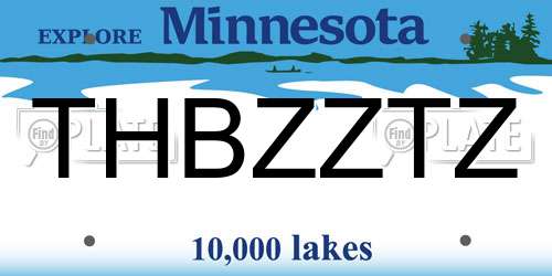 THBZZTZ Minnesota License Plate