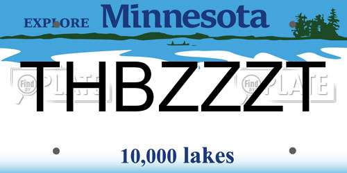 THBZZZT Minnesota License Plate