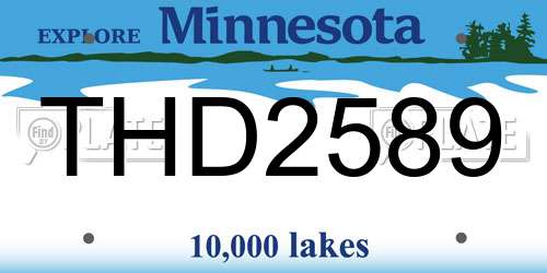 THD2589 Minnesota License Plate
