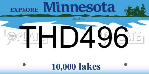 THD496 Minnesota License Plate