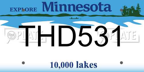 THD531 Minnesota License Plate