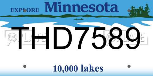 THD7589 Minnesota License Plate