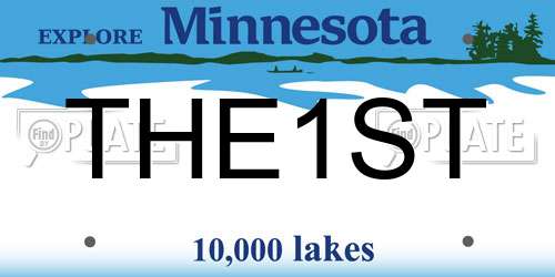 THE1ST Minnesota License Plate