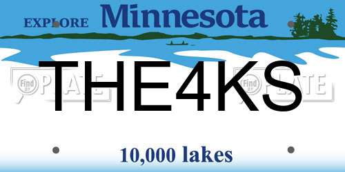 THE4KS Minnesota License Plate
