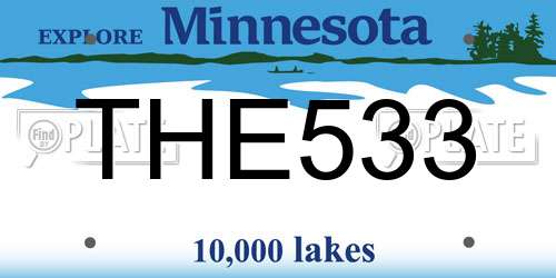 THE533 Minnesota License Plate