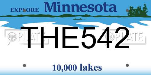 THE542 Minnesota License Plate