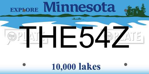 THE54Z Minnesota License Plate