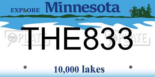 THE833 Minnesota License Plate